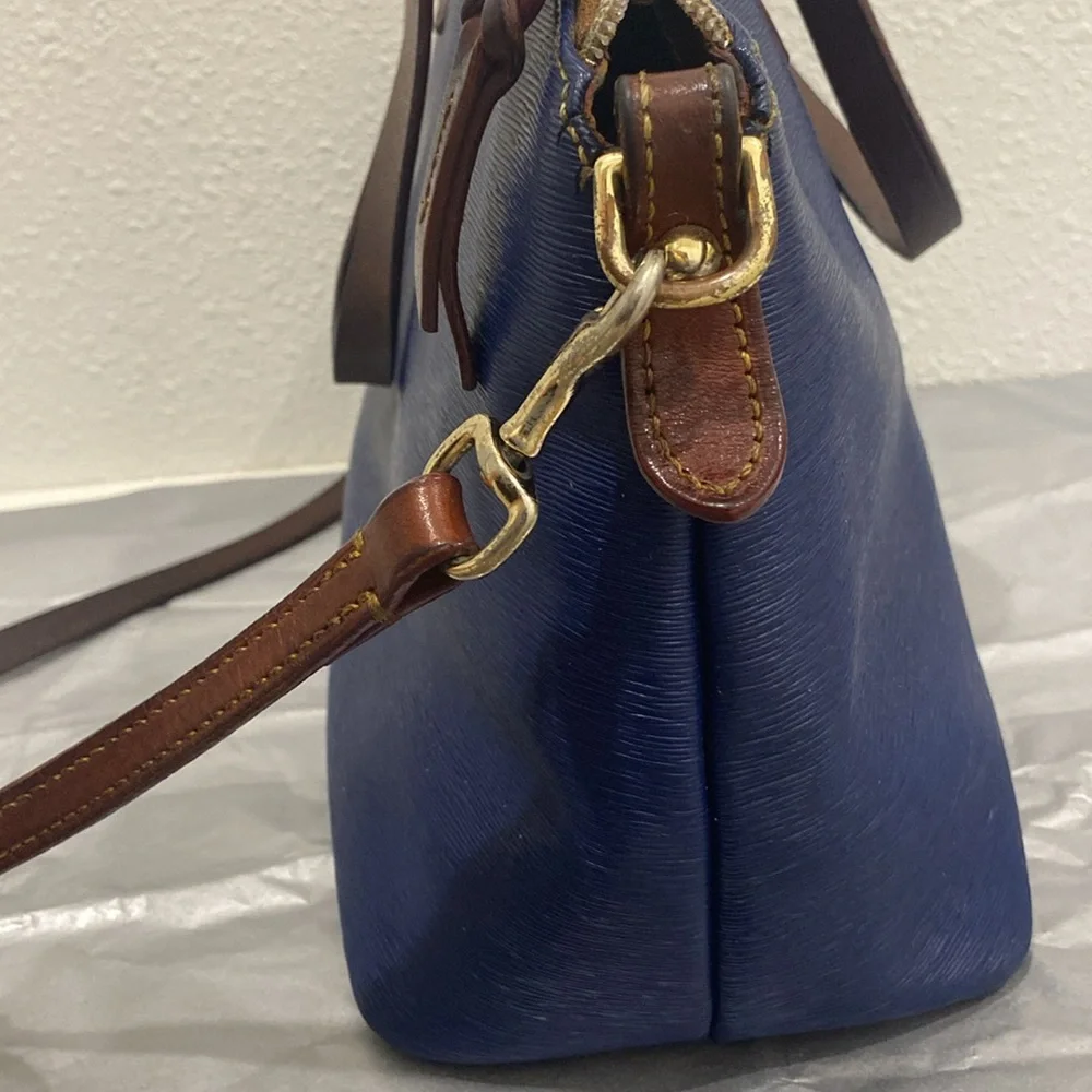 Dooney & Bourke Eva Cork Satchel Shoulder/ Handbag Bag in Navy - Picture 10 of 17